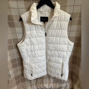 Banana Republic White Quilted Puffer Vest